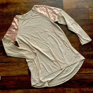 Sequin shoulder top